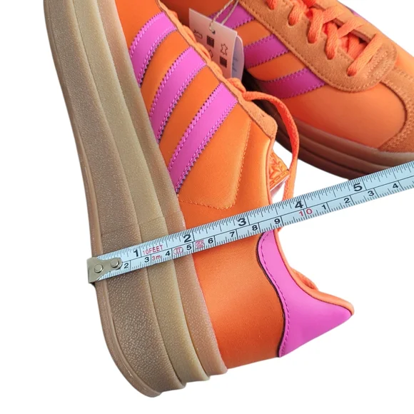 ADIDAS Orange Purple Gazelle Bold Lace Up Sneakers Size 9 - Picture 14 of 15